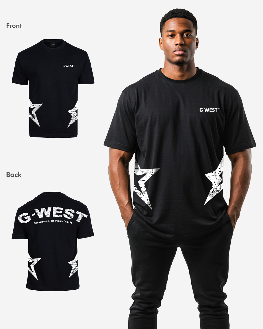 G West Mens Arch Logo Oversized Tee