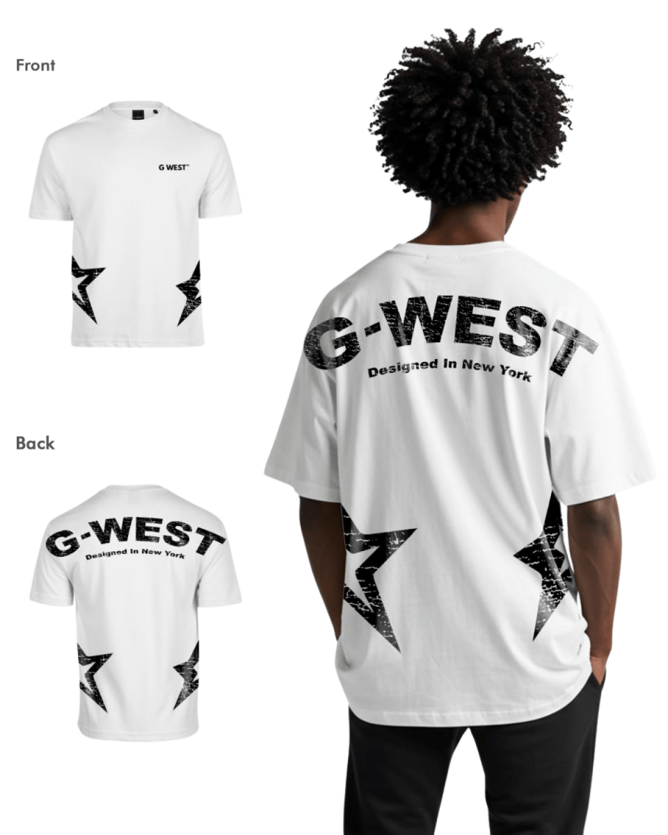 G West Mens Arch Logo Oversized Tee