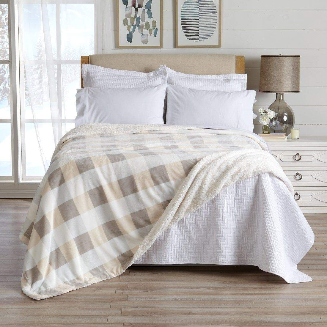 Velvet Plush Sherpa Luxury Bed Blanket - Kinsley Collection