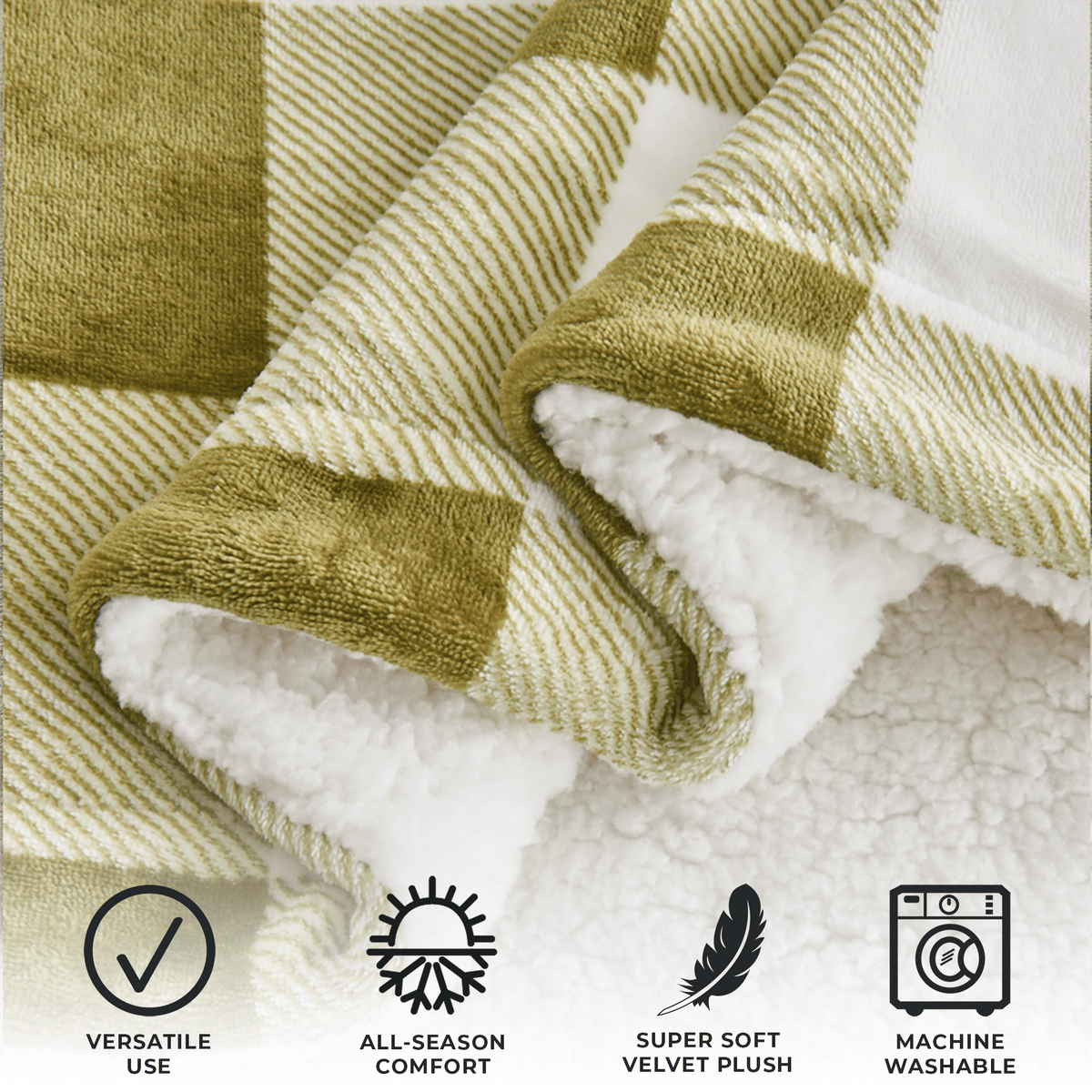 Velvet Plush Sherpa Luxury Bed Blanket - Kinsley Collection
